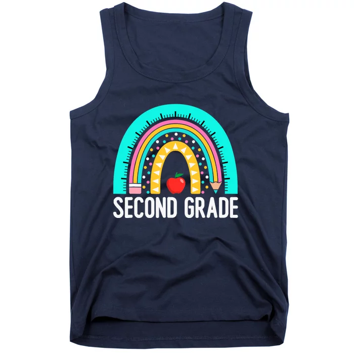 2nd Grade Rainbow Teacher Team Second Grade Squad Girl Boy Tank Top