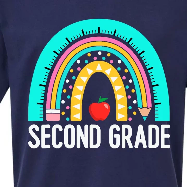 2nd Grade Rainbow Teacher Team Second Grade Squad Girl Boy Sueded Cloud Jersey T-Shirt