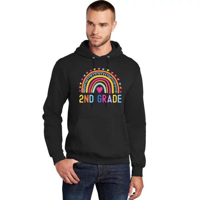 2nd Grade Rainbow Girl Boy Teacher Hello Second Grade Squad Tall Hoodie