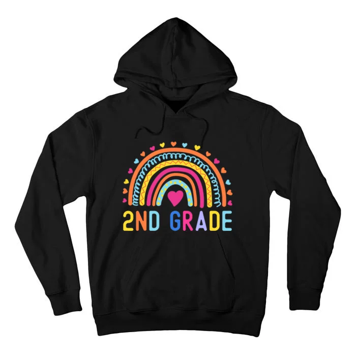 2nd Grade Rainbow Girl Boy Teacher Hello Second Grade Squad Tall Hoodie