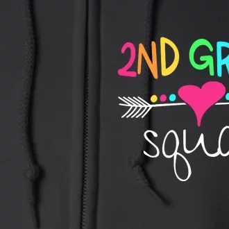 2nd Grade Squad Second Teacher Student Team Back To School Gift Full Zip Hoodie