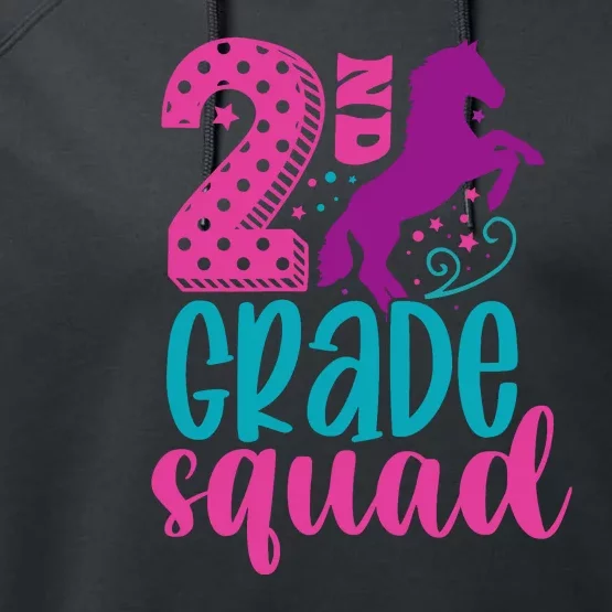 2nd Grade Squad Back To School Teacher Second Grade Gift Performance Fleece Hoodie