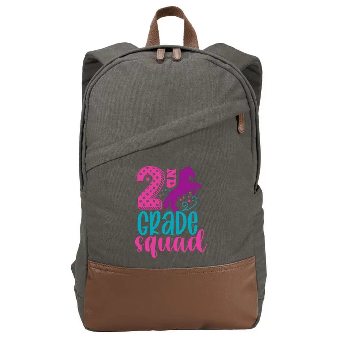 2nd Grade Squad Back To School Teacher Second Grade Gift Cotton Canvas Backpack