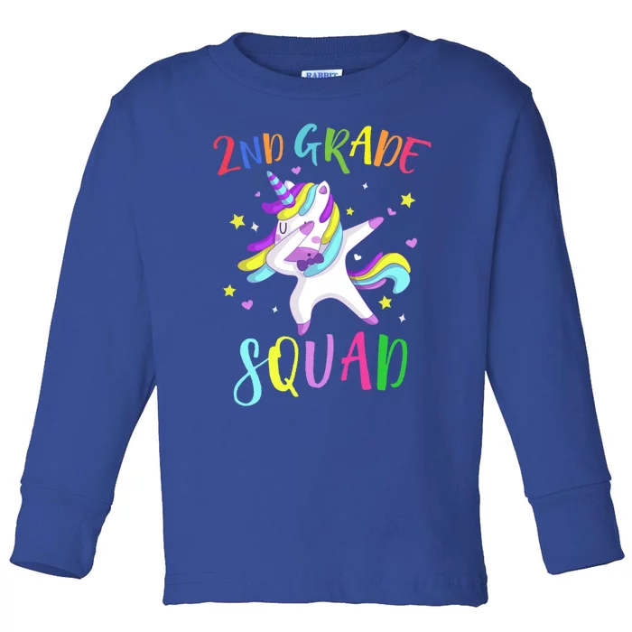 2Nd Grade Squad Unicorn Second Grade Teacher Cool Gift Toddler Long Sleeve Shirt