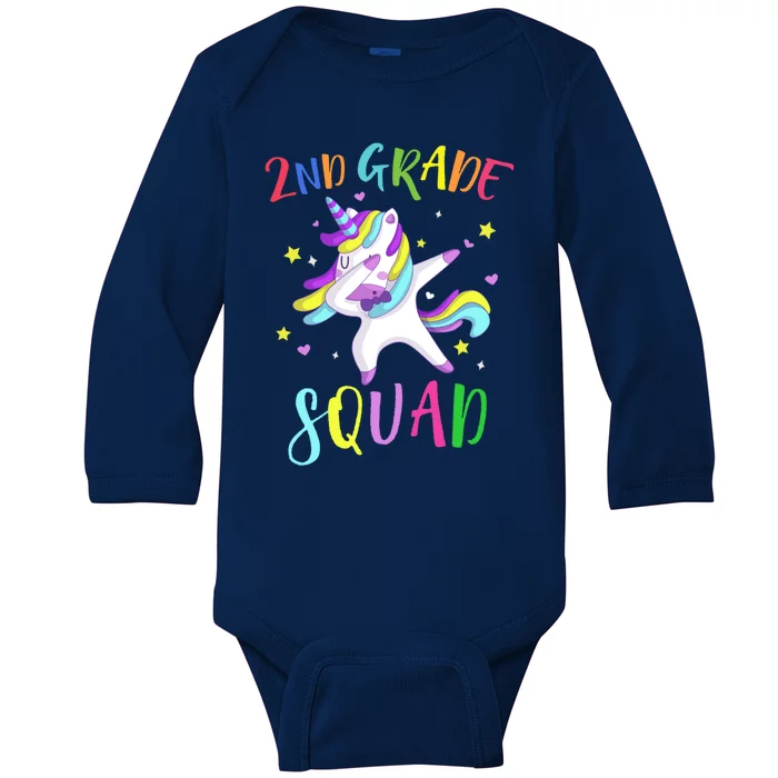 2Nd Grade Squad Unicorn Second Grade Teacher Cool Gift Baby Long Sleeve Bodysuit