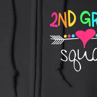 2nd Grade Squad Second Teacher Student Team Back To School Full Zip Hoodie