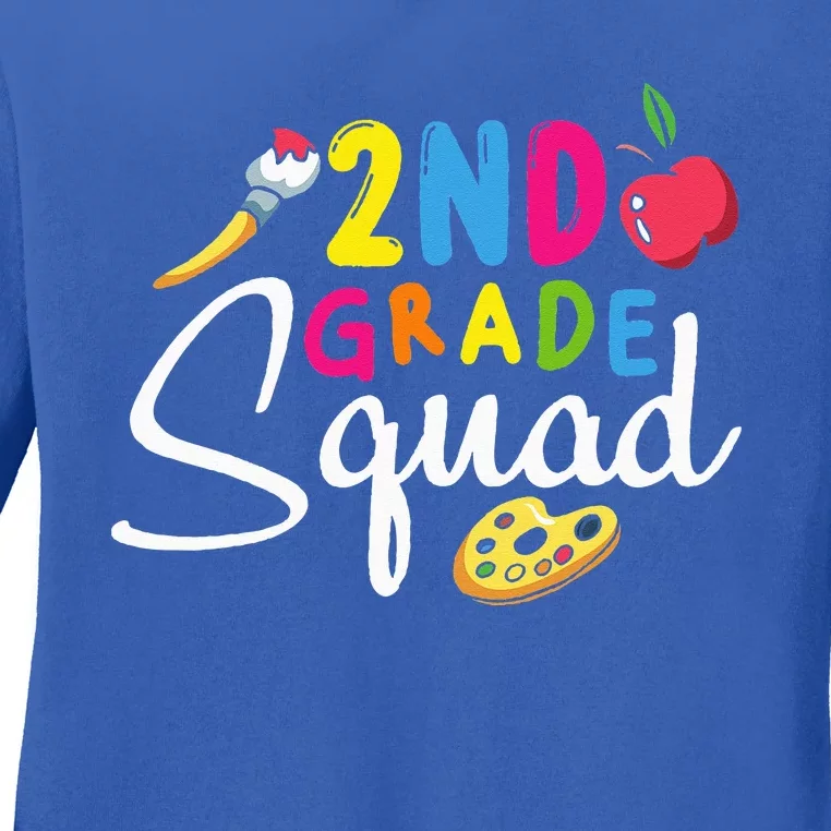 2nd Grade Squad Second Teacher Student Team Back To School Ladies Long Sleeve Shirt