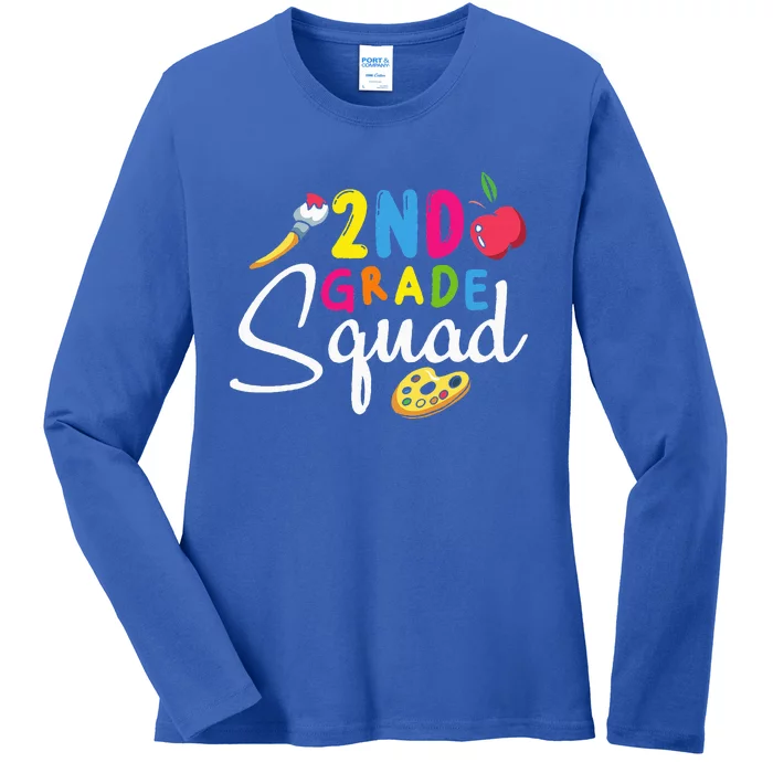 2nd Grade Squad Second Teacher Student Team Back To School Ladies Long Sleeve Shirt