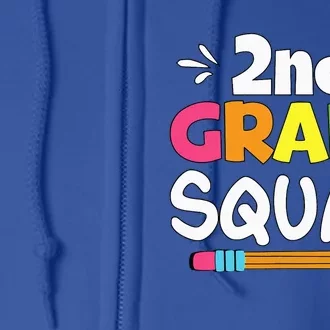 2nd Grade Squad Second Teacher Student Team Back To School Full Zip Hoodie