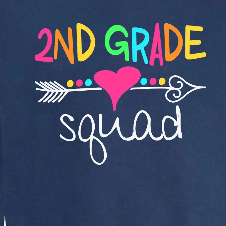 2nd Grade Squad Second Teacher Student Team Back To School Garment-Dyed Sweatshirt