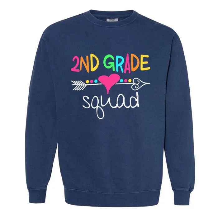 2nd Grade Squad Second Teacher Student Team Back To School Garment-Dyed Sweatshirt