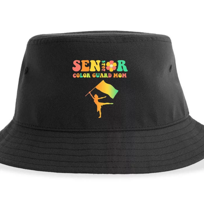 2024 Groovy Senior Color Guard Mom Flag Marching Band Parent Sustainable Bucket Hat