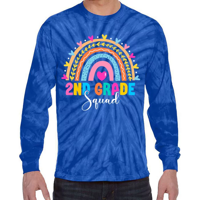 2Nd Grade Squad Back To School Rainbow Teachers Second Grade Meaningful Gift Tie-Dye Long Sleeve Shirt