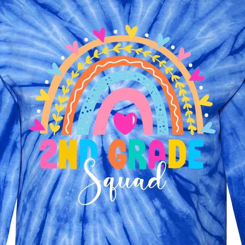 2Nd Grade Squad Back To School Rainbow Teachers Second Grade Meaningful Gift Tie-Dye Long Sleeve Shirt