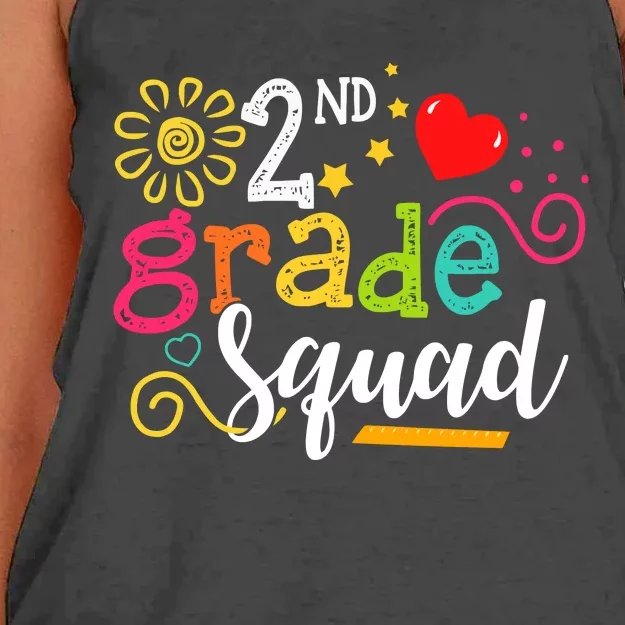 2nd Grade Squad Student Teacher Gift Back To School Women's Knotted Racerback Tank