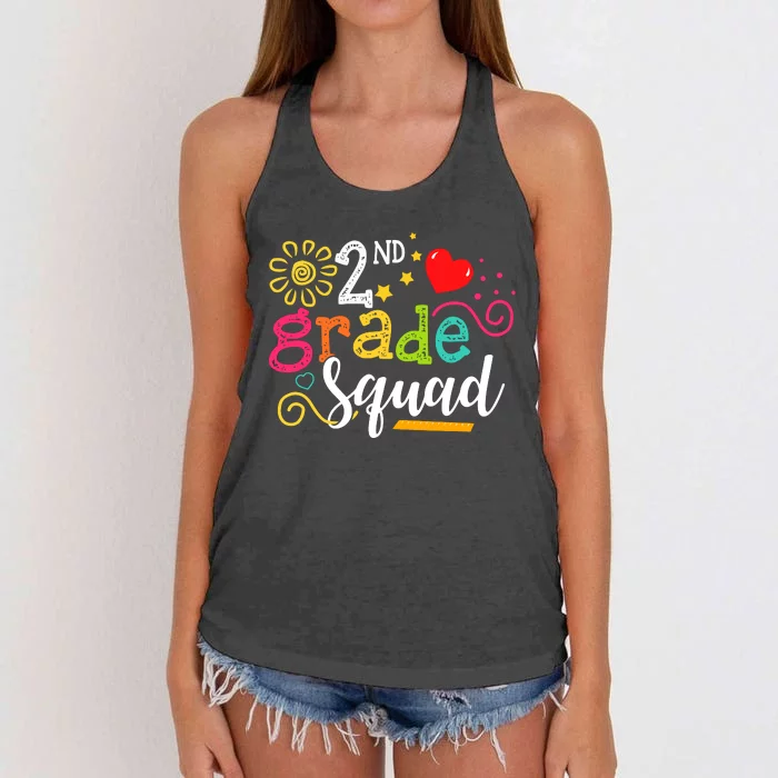 2nd Grade Squad Student Teacher Gift Back To School Women's Knotted Racerback Tank