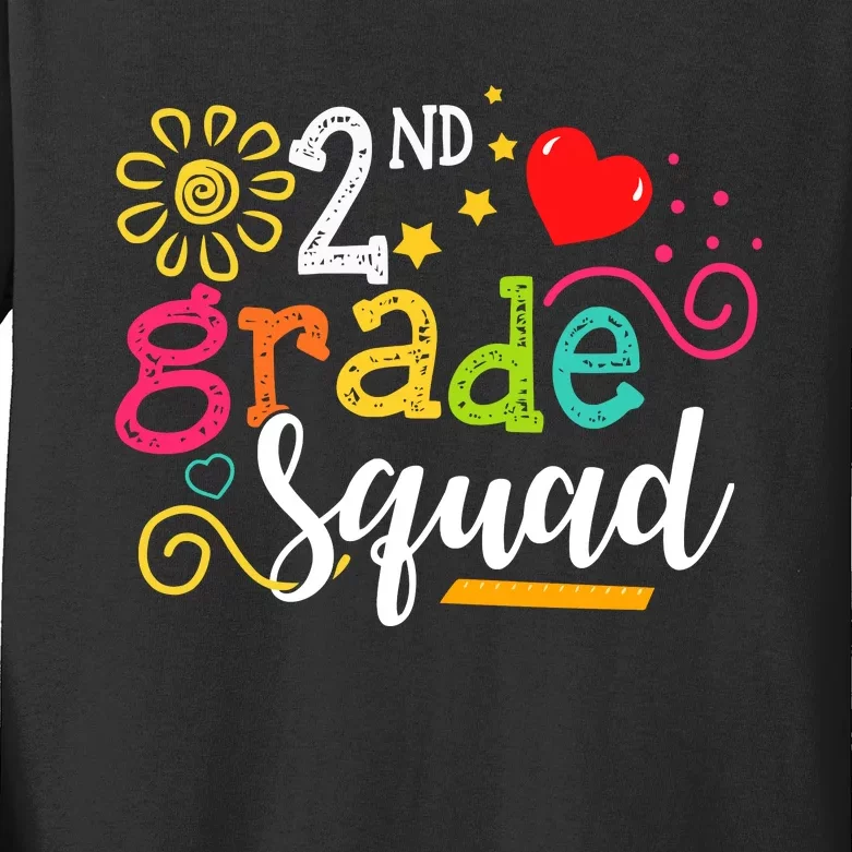 2nd Grade Squad Student Teacher Gift Back To School Kids Long Sleeve Shirt