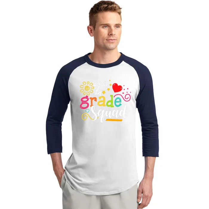 2nd Grade Squad Student Teacher Gift Back To School Baseball Sleeve Shirt