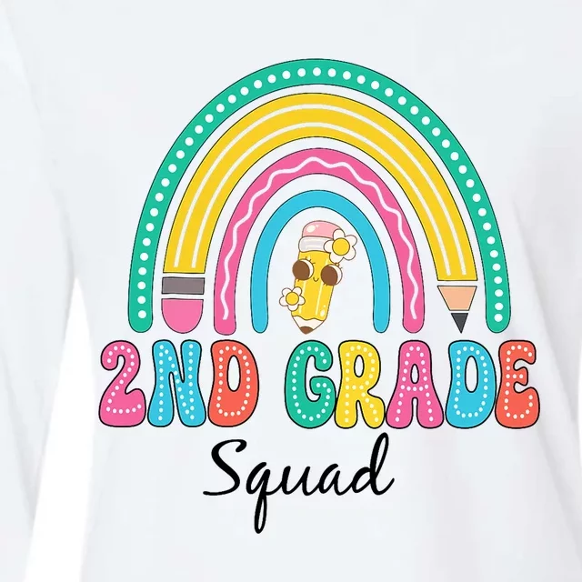 2nd Grade Squad Second Teacher Student Team Back To School Womens Cotton Relaxed Long Sleeve T-Shirt