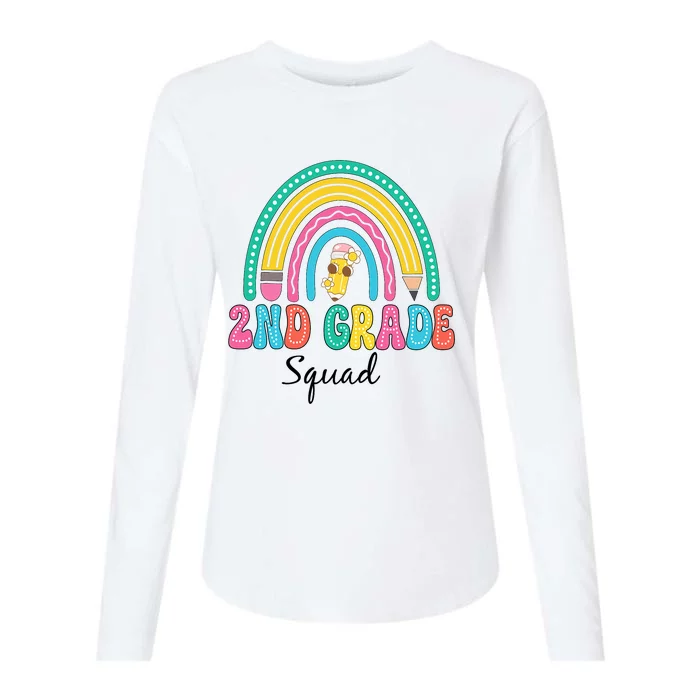 2nd Grade Squad Second Teacher Student Team Back To School Womens Cotton Relaxed Long Sleeve T-Shirt