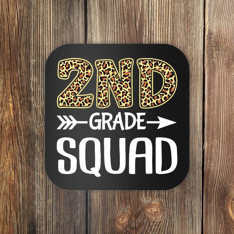 2nd Grade Squad Leopard Second Grade Teacher Student Coaster