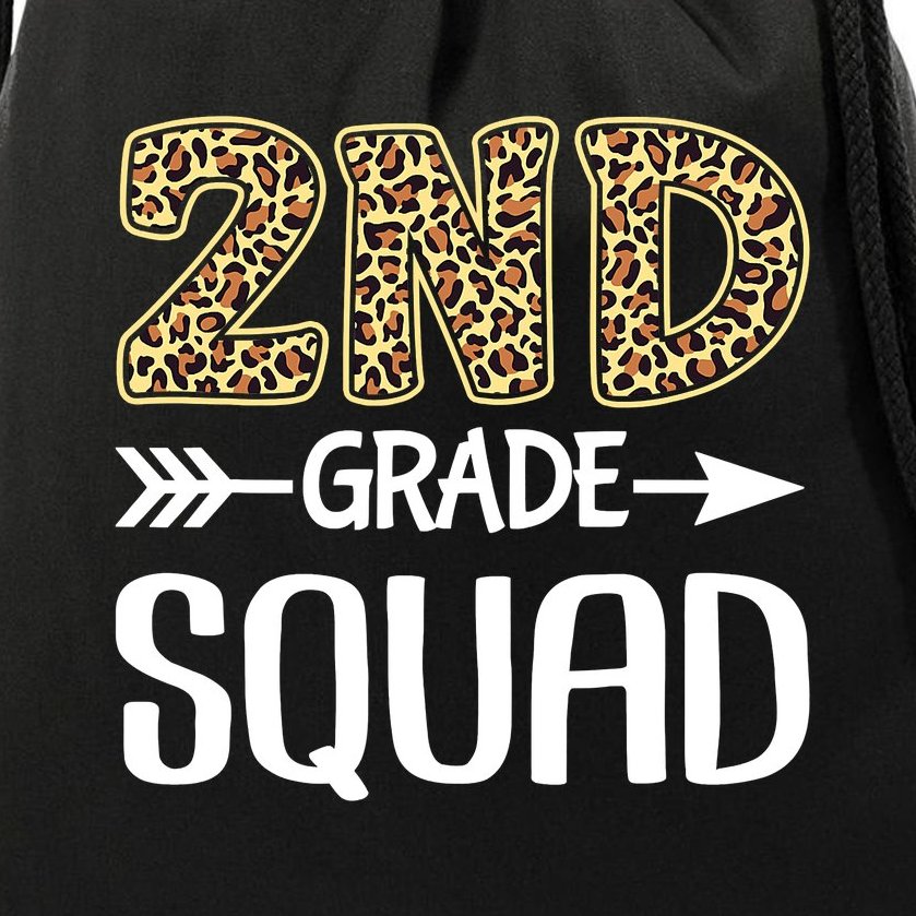 2nd Grade Squad Leopard Second Grade Teacher Student Drawstring Bag