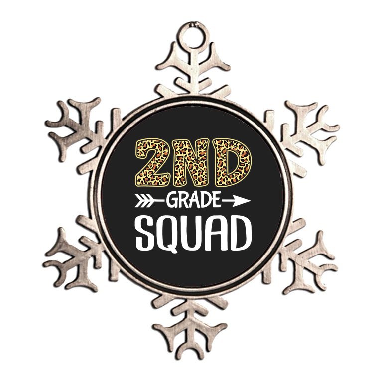 2nd Grade Squad Leopard Second Grade Teacher Student Metallic Star Ornament