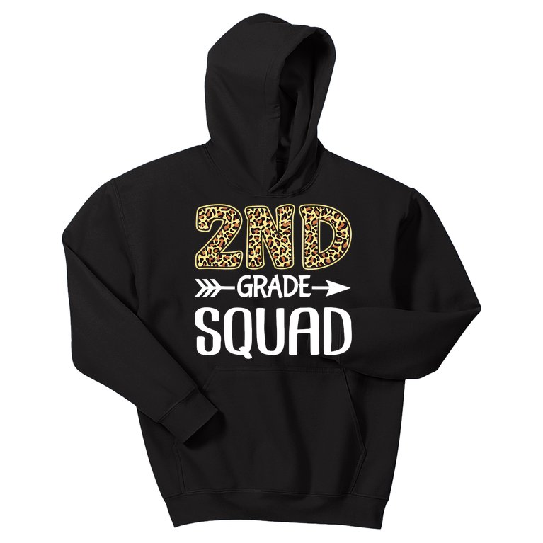 2nd Grade Squad Leopard Second Grade Teacher Student Kids Hoodie
