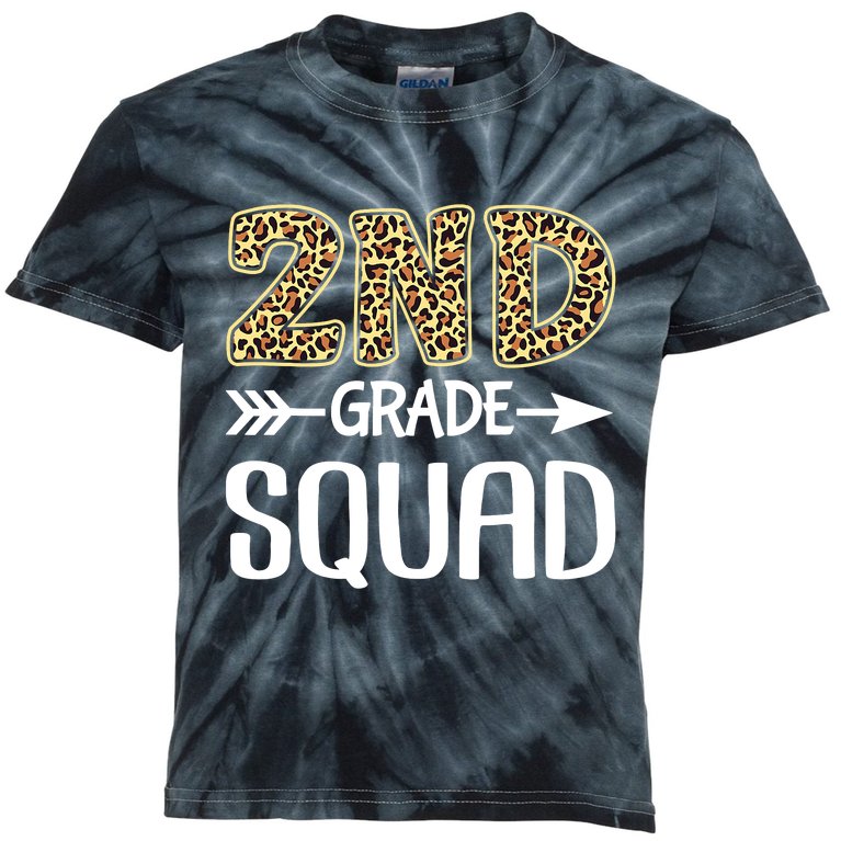 2nd Grade Squad Leopard Second Grade Teacher Student Kids Tie-Dye T-Shirt