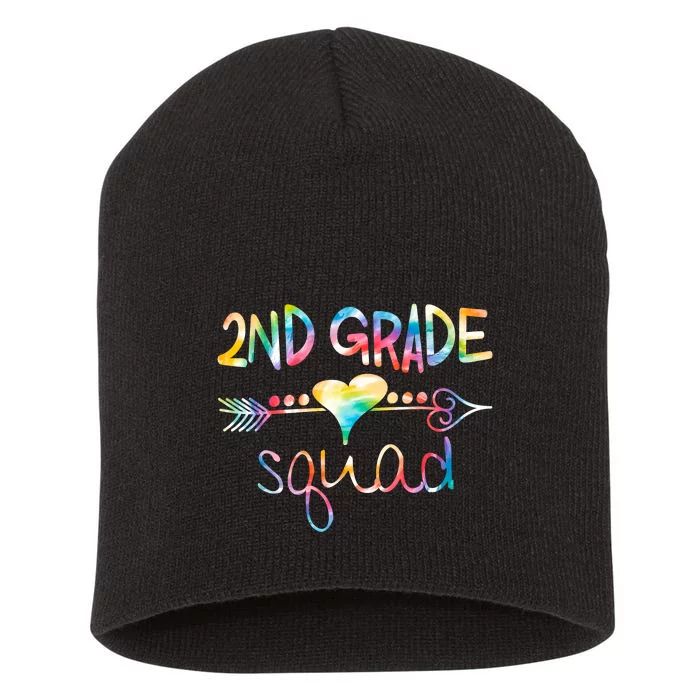 2nd Grade Squad Second Grade Team Teacher Boy Girl Kids Short Acrylic Beanie