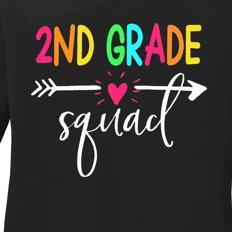 2nd Grade Squad Back To School Team Teacher Student Ladies Long Sleeve Shirt