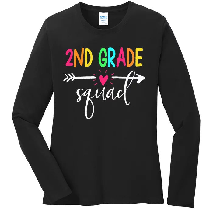 2nd Grade Squad Back To School Team Teacher Student Ladies Long Sleeve Shirt