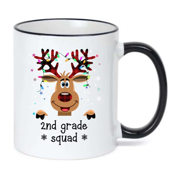 2nd Grade Squad Reindeer Christmas Black Color Changing Mug