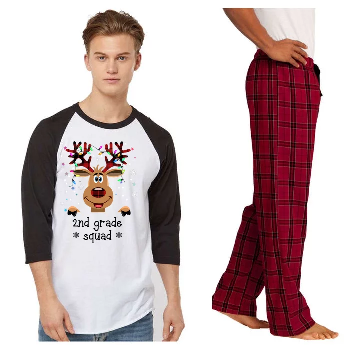 2nd Grade Squad Reindeer Christmas Raglan Sleeve Pajama Set