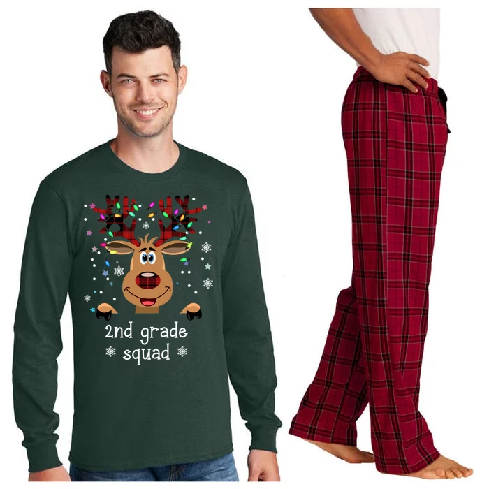 2nd Grade Squad Reindeer Christmas Long Sleeve Pajama Set