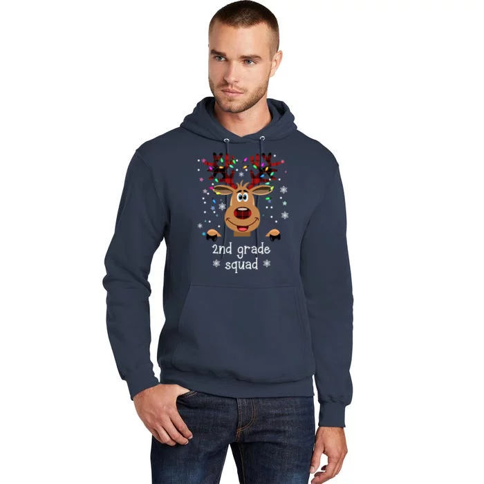 2nd Grade Squad Reindeer Christmas Tall Hoodie