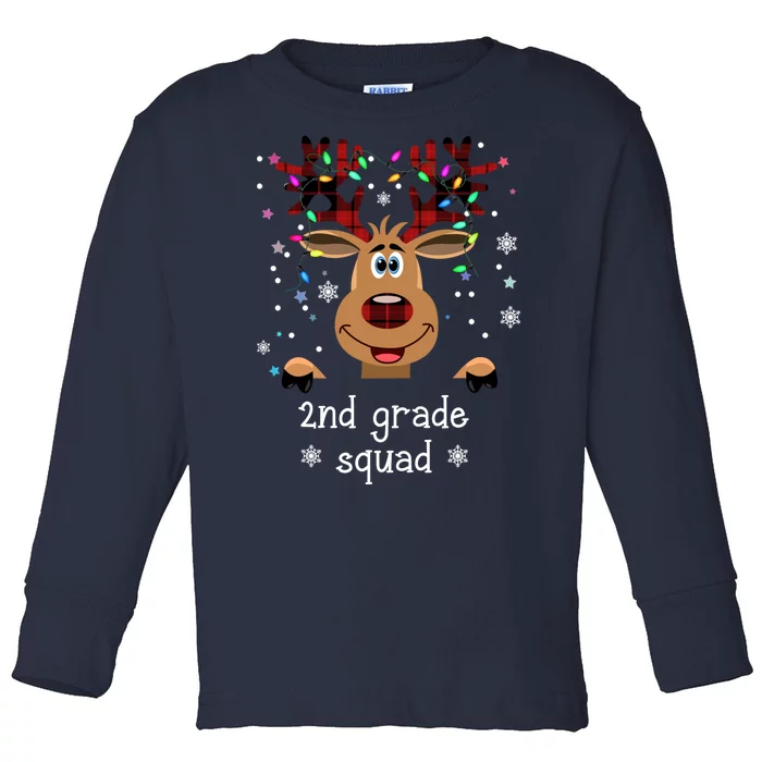 2nd Grade Squad Reindeer Christmas Toddler Long Sleeve Shirt