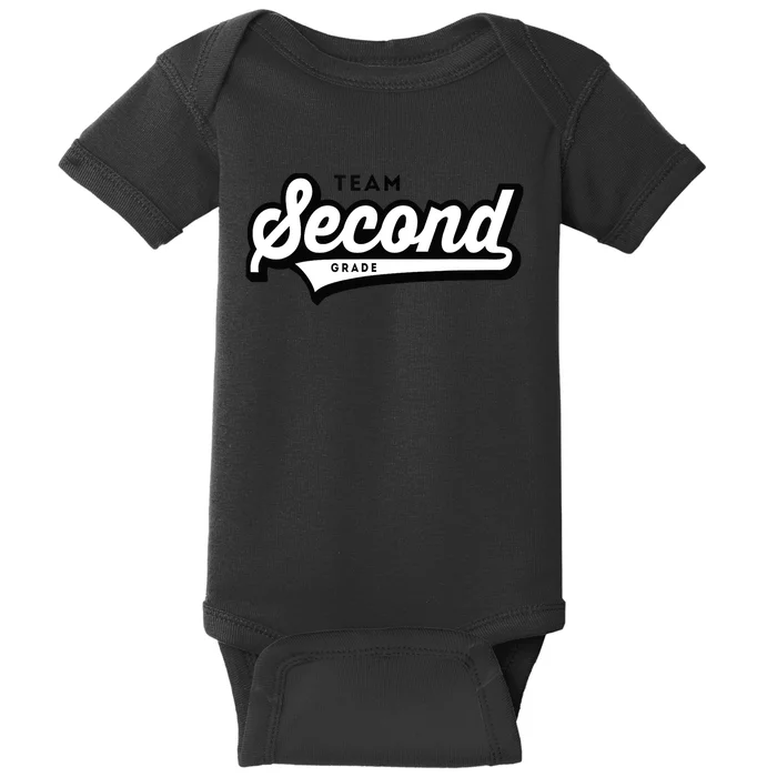 2nd Grade TEAM School Teacher Second Baseball-Style Baby Bodysuit