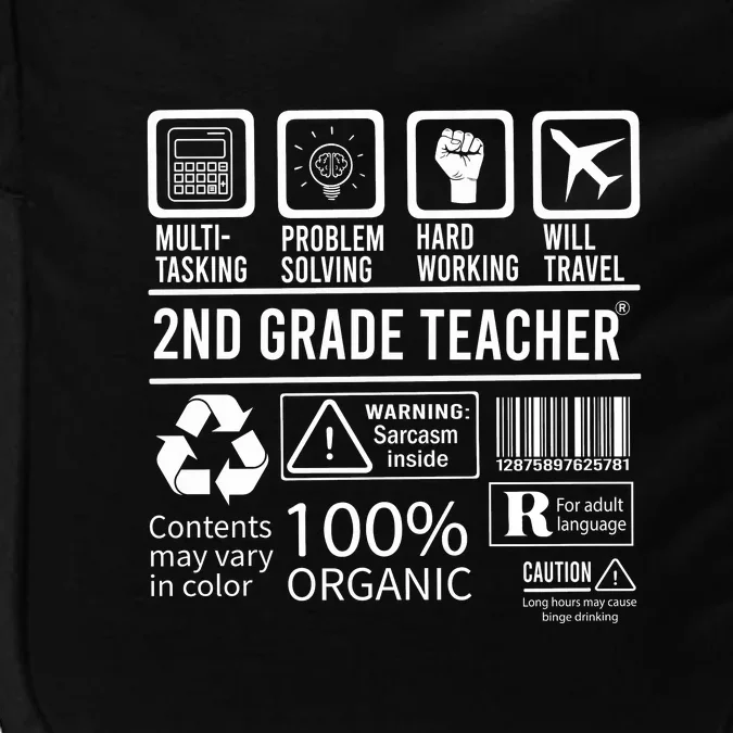 2nd Grade Teacher MultiTasking Certified Job Gift Second Grade Impact Tech Backpack