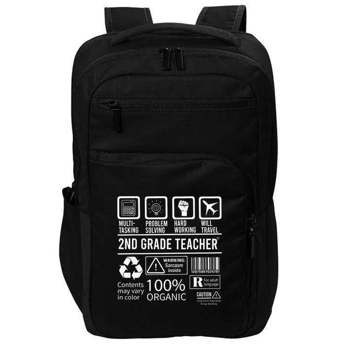 2nd Grade Teacher MultiTasking Certified Job Gift Second Grade Impact Tech Backpack