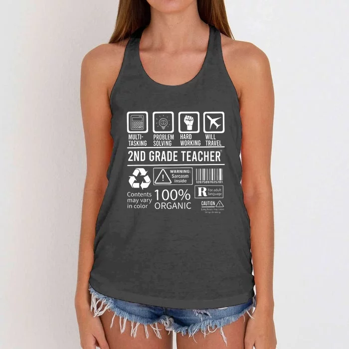 2nd Grade Teacher MultiTasking Certified Job Gift Second Grade Women's Knotted Racerback Tank