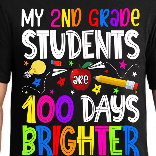 2nd Grade Teacher 100 Days Brighter 100th Day Of School Gift Pajama Set