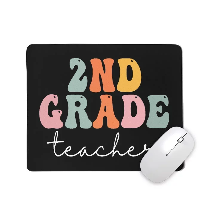 2nd Grade Teacher Retro Groovy Vintage First Day Of School Mousepad