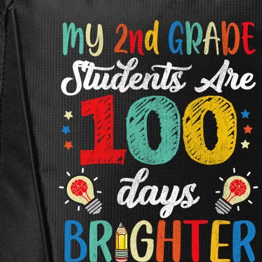 2nd Grade Teacher 100 Days Brighter 100th Day Of School Gift City Backpack