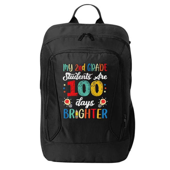 2nd Grade Teacher 100 Days Brighter 100th Day Of School Gift City Backpack