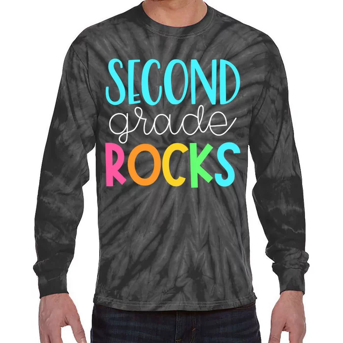 2nd grade teacher, second grade rocks Tie-Dye Long Sleeve Shirt