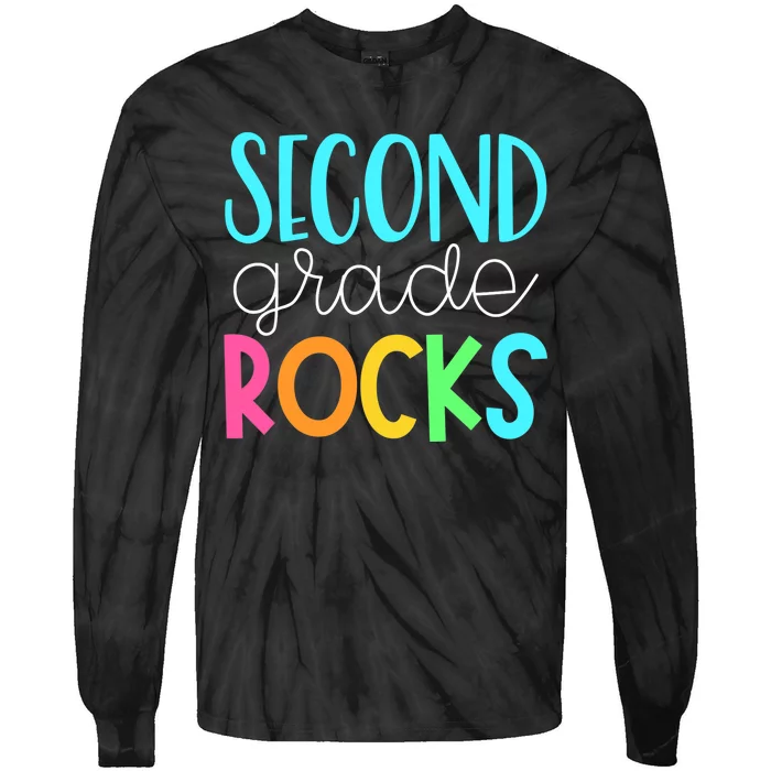 2nd grade teacher, second grade rocks Tie-Dye Long Sleeve Shirt