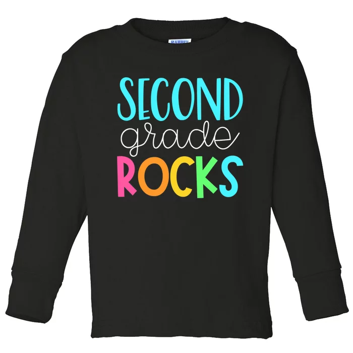 2nd grade teacher, second grade rocks Toddler Long Sleeve Shirt