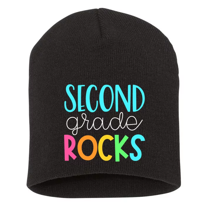 2nd grade teacher, second grade rocks Short Acrylic Beanie