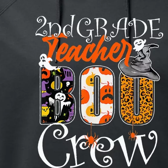 2nd Grade Teacher Boo Crew Halloween Second Grade Teacher Performance Fleece Hoodie